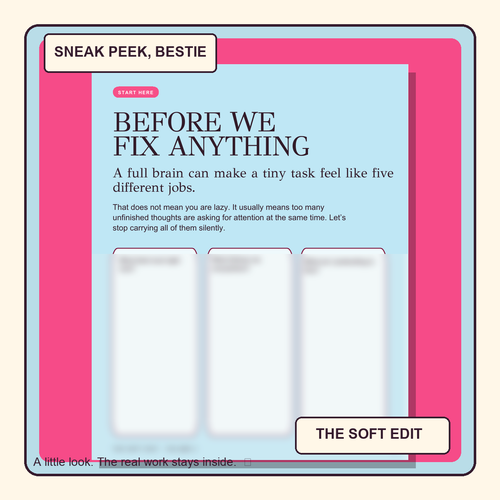 Blurred sneak peek of the Start Here reflection page