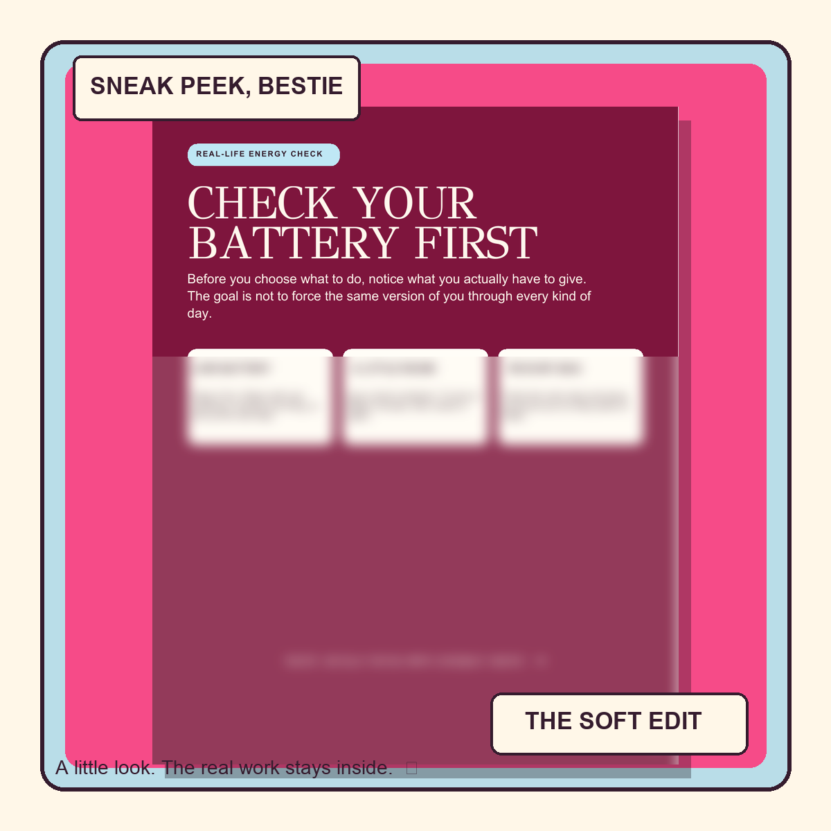 Blurred sneak peek of the energy check lesson