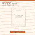 The Soft Reset Guide cover in cream and burnt orange