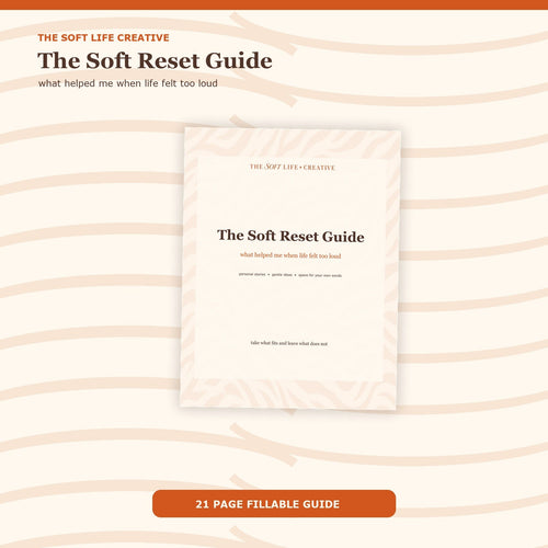 The Soft Reset Guide cover in cream and burnt orange